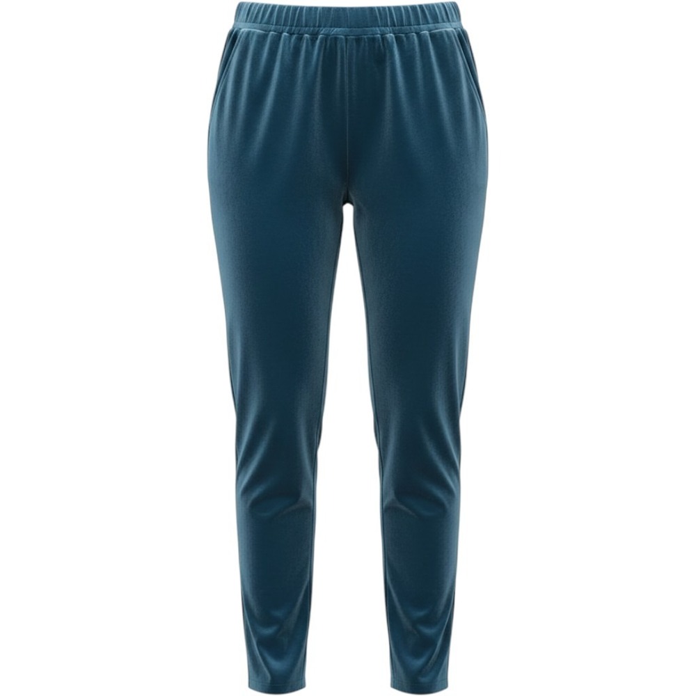Jones New York Signature Teal Blue Velvet Pull On Pants Womens XL Stretch Taper